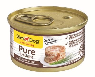 Gimdog Little Darling Pure Delight Chicken/Beef – Complementary dog ​​food in bulk – 12 x 85 grams