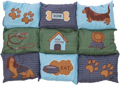 Trixie Dog Cushion Patchwork Blue / Green – Cheerful dog blanket