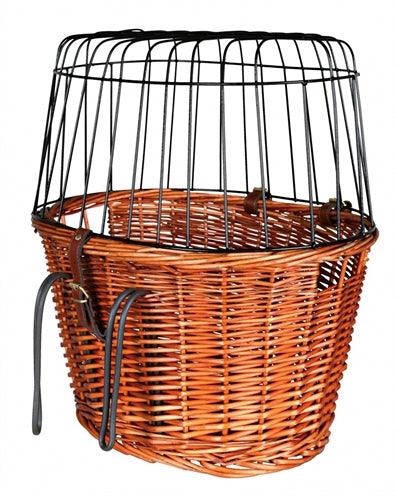 Trixie Bicycle Basket with Wire Dome on the Front Natural – For dogs up to 6kg