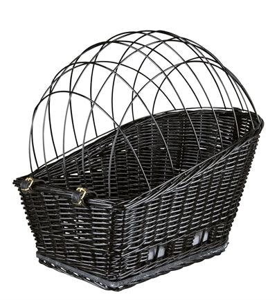 Trixie Bicycle Basket with Wire Dome on the Back Black – For dogs up to 10kg