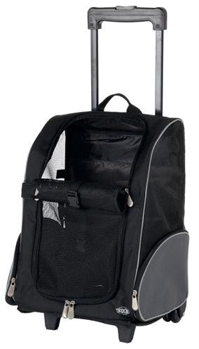 Trixie Travel Basket Trolley and Backpack – Black/Gray – 36 x 50 x 27 cm – Flexible travel with your dog