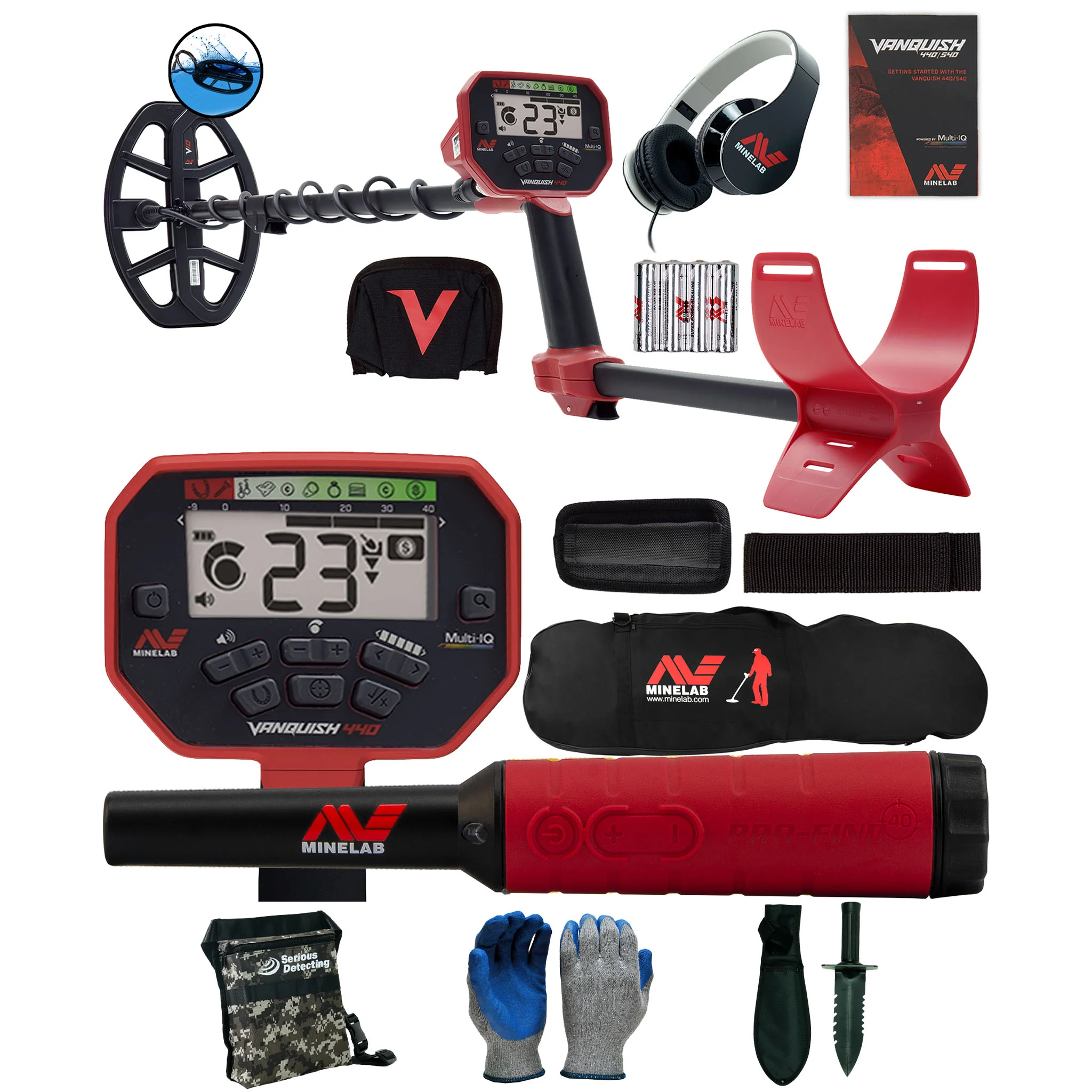Minelab VANQUISH 440 Metal Detector w/  Pro-Find 40 and Carry Bag - Image 1