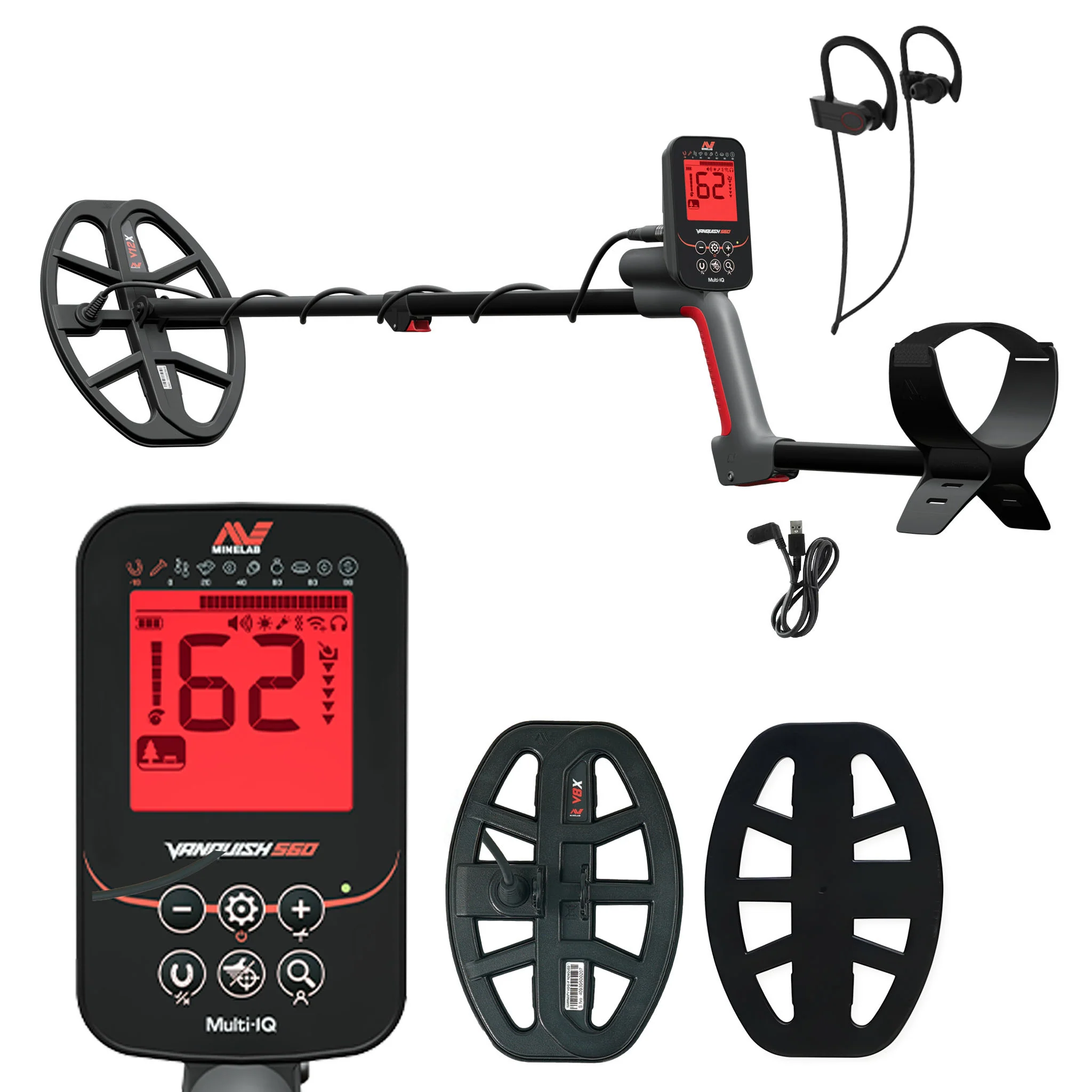 Minelab VANQUISH 560 Pro Pack Waterproof Multi-Frequency Metal Detector with V12x Coil, V8x Coil, PRO-FIND 40 Pinpointer, and Carry Bag - Image 3