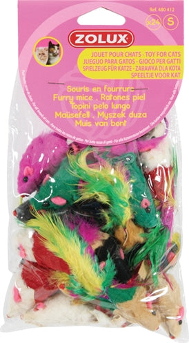 Zolux Cat Toys Fur Mice Assorted - Image 2