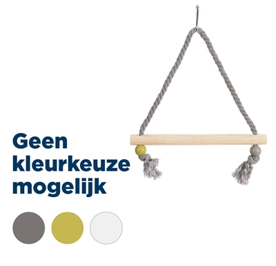 Zolux wooden swing with rope assorted – natural play movement for every bird - Image 2