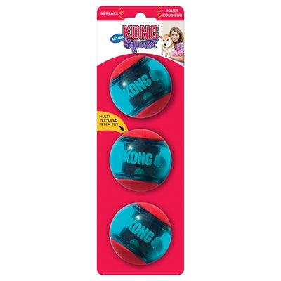 Kong Squeez Action Red - 3 pieces - Extra high bouncing ball for dogs with squeaker - Image 3