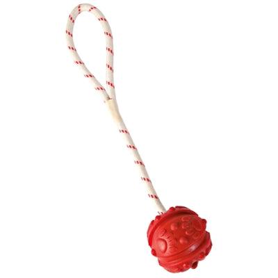 Trixie Ball on Rope Natural Rubber - Floats on water - Image 1
