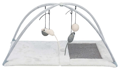 Trixie Scratching Mat with Toys on a Cord, Grey
