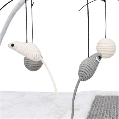 Trixie Scratching Mat with Toys on a Cord, Grey - Image 2