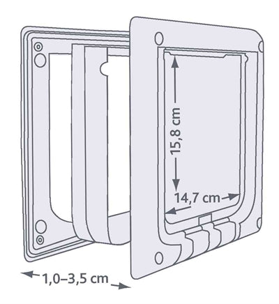 Trixie 4-Way Pet Door Electromagnetic White - Image 3