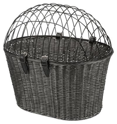 Trixie Handlebar Bicycle Basket with Wire Hood Anthracite – For dogs and cats up to 7kg
