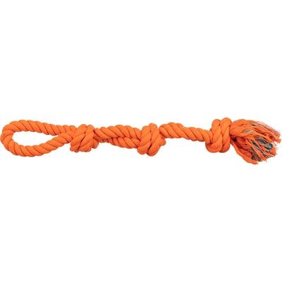 Trixie Throwing Floss Rope 3-Knot Orange - 60 cm Pull Rope - Image 1