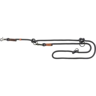Trixie Be Nordic Dog Leash Adjustable Dark Gray / Brown – Stylish Scandinavian Look – 200 cm long