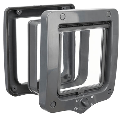 Trixie 4-Way Cat Flap Including Tunnel Piece Gray