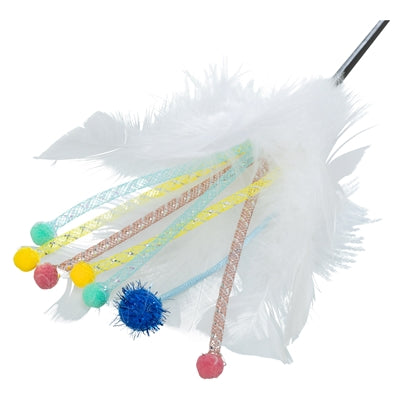 Trixie Cat Toy Stick with Assorted Feathers - Image 2