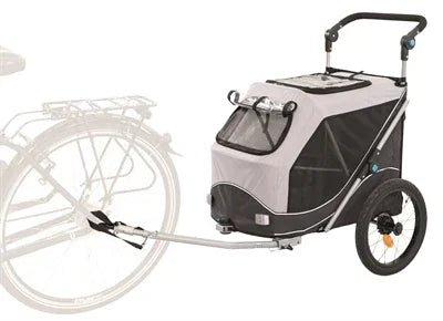 Trixie Dog Bike Trailer Foldable Gray – Comfortable and safe cycling with your dog – 3 sizes