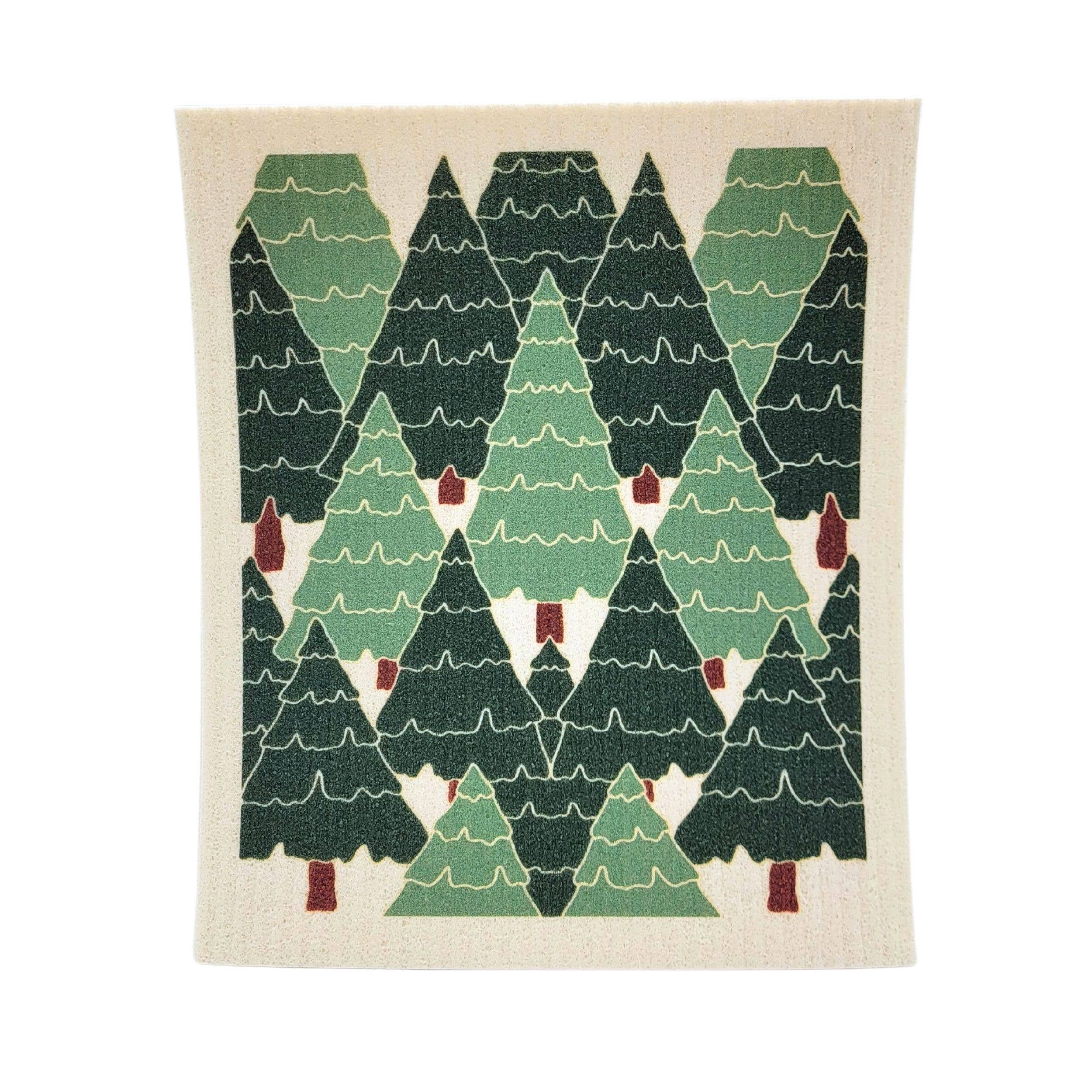 Fresh Cut Christmas Tree Swedish Dishcloth - Christmas Decor - Image 1