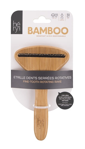 Hery Labo Fine Louse Comb with Rotating Teeth, Bamboo