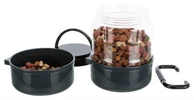 Trixie Food and Drink Set for on the Go – 2 Liter Food Storage + 2 Bowls for Drinks and Food