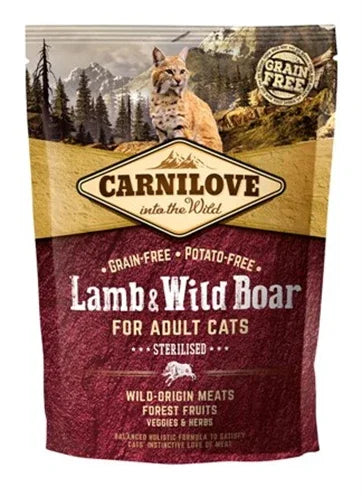 Carnilove Lamb / Wild Boar Sterilized – Grain-free cat food for sterilized cats - Image 1