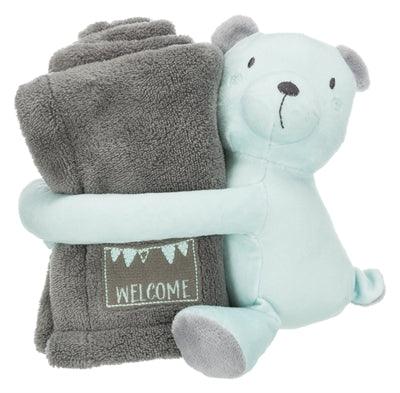 Trixie Junior Playset Blanket and Bear Gray / Mint Green - Handy blanket for on the go - Image 2