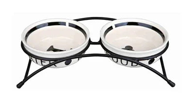 Trixie Food Bowl / Water Bowl Set Eat On Your Feet White / Black - Image 3