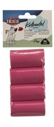 Trixie Poop Bags with Rose Scent Pink – 4 x 20 pieces