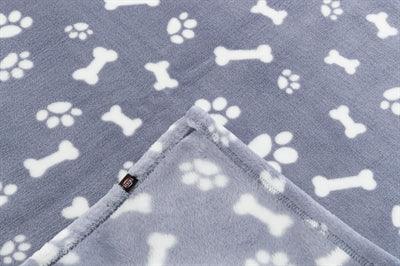 Trixie Dog Blanket Kenny Fleece Bone / Paws Blue - available in 3 sizes - Image 3