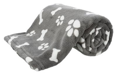 Trixie Dog Blanket Kenny Fleece Bone / Paws Gray – various sizes