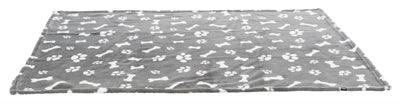 Trixie Dog Blanket Kenny Fleece Bone / Paws Gray - various sizes - Image 2