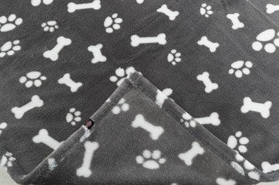 Trixie Dog Blanket Kenny Fleece Bone / Paws Gray - various sizes - Image 3
