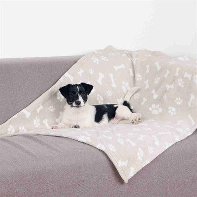 Trixie Dog Blanket Kenny Fleece Bone / Paws Beige - 75x50 cm dog blanket - Image 2