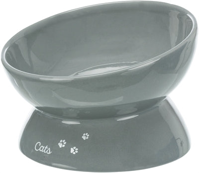 Trixie Cat Food Bowl XXL Ceramic Raised Grey - Image 1