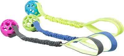 Trixie Bungee Tugger with Assorted Ball - Dog Toy without squeaker - Image 1