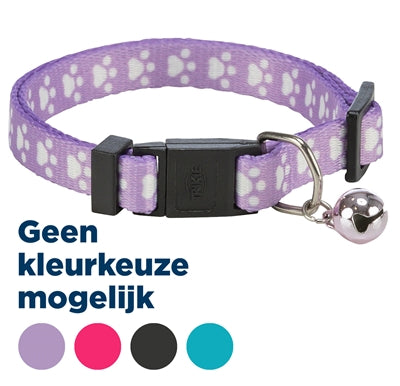Trixie Collar Cat Print Paw Elastic Assorted