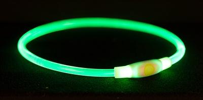 Trixie Green Rechargeable Luminous Collar – Includes USB Charger – Various Sizes