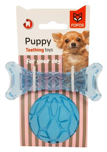 Fofos Puppy Bone and Ball Blue - Fun puppy toy for dogs that are losing their baby teeth - Image 2