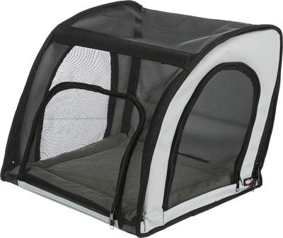 Trixie Dog Car Seat – Grey/Black – 44 x 40 x 37 cm – Enclosed Seat with Cushion & Foldable
