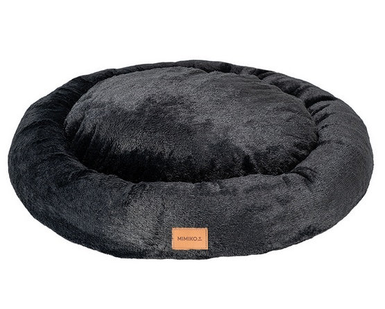 MIMIKO Pets Legowisko Shaggy okrągłe XXL 100cm czarne - Image 1