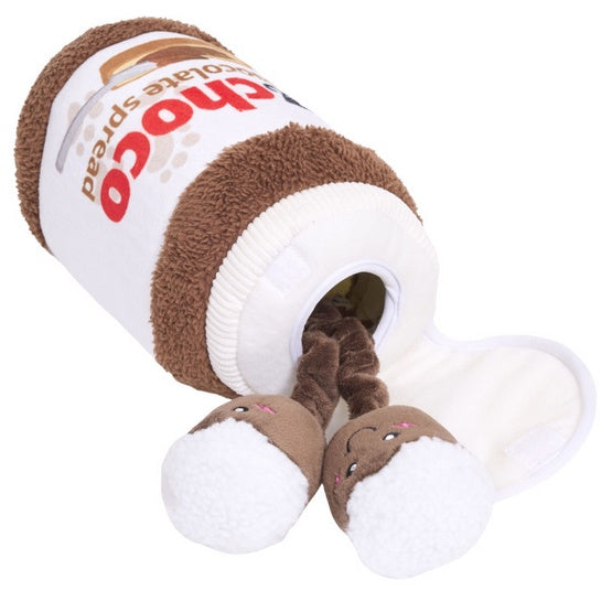 ZippyPaws pluszowa norka bungee Słoik czekolady - piszczące zabawki na gumce bez gubienia - Image 3