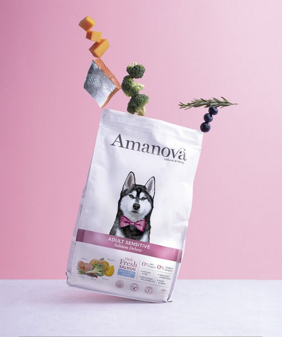 Amanova dog adult sensitive salmon deluxe - monobiałkowa receptura z 70% świeżego łososia - Image 3