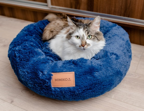 MIMIKO Pets Legowisko Shaggy okrągłe L 60cm chabrowe - Image 2