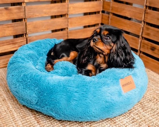 MIMIKO Pets Legowisko Shaggy okrągłe L 60cm turkusowe - Image 2