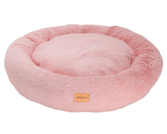 MIMIKO Pets Legowisko Shaggy okrągłe XXL 100cm różowe - Image 1