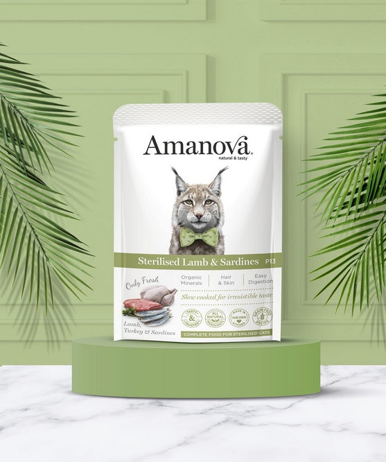 Amanova Cat Sterilised Lamb & Sardines - jagnięcina i sardynki saszetka 85g [P13] - Image 3