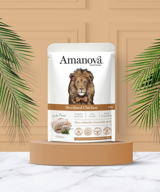 Amanova Cat Sterilised Chicken 85 g – mokra karma dla kota po sterylizacji, 91% składników pochodzenia zwierzęcego - Image 3