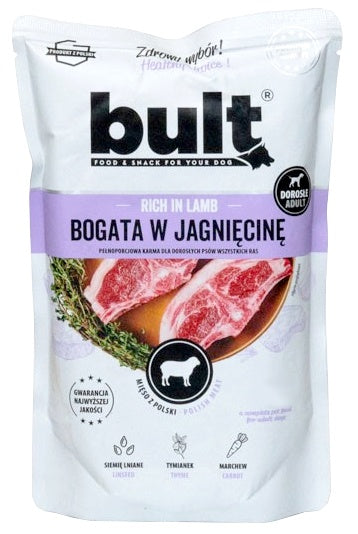 Bult mielonka bogata w jagnięcinę saszetka 500g – mięsny posiłek z dynią i siemieniem
