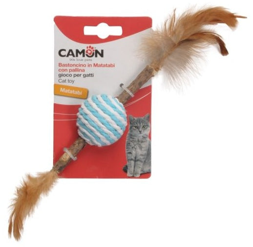 Camon Cat Toy Matatabi z kulą i piórkami - podwójna stymulacja z matatabi - Image 3
