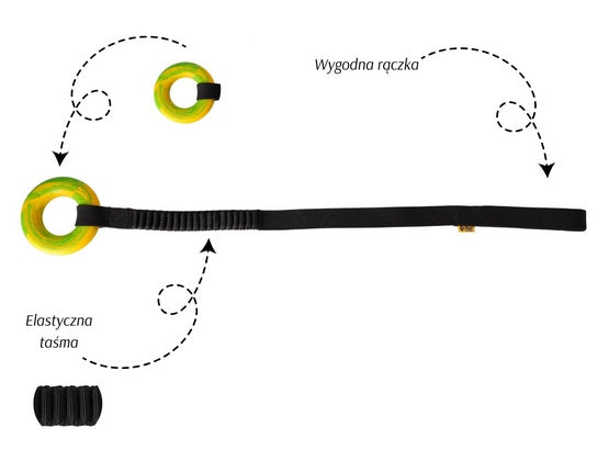 Dingo Zabawka dla psa - Szarpak Ringo z rączką bungee 10cm - Image 3