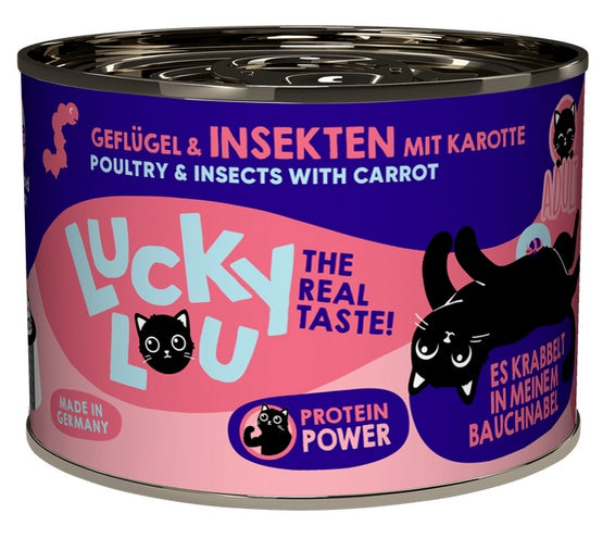 Lucky Lou Lifestage Adult Drób i owady puszka 200g - Image 3